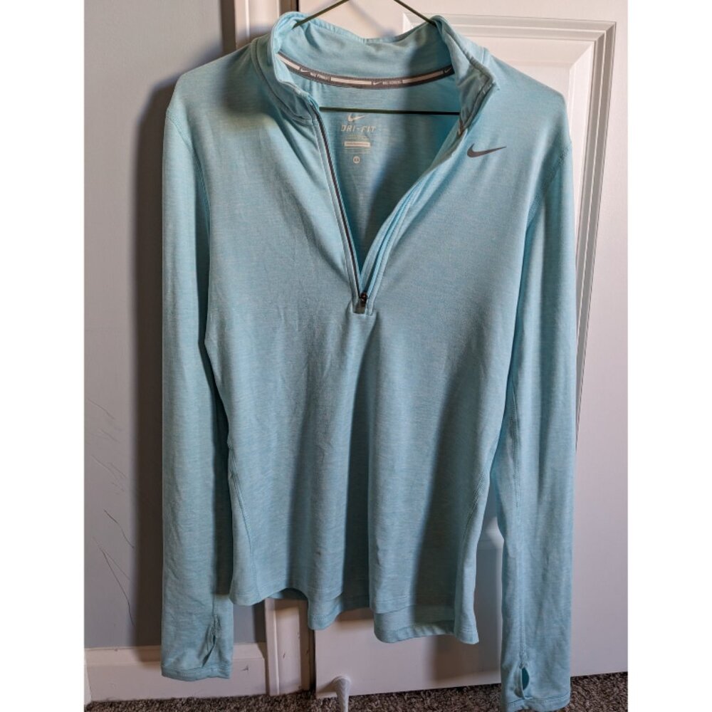 Nike Dri-Fit Women's Running 1/4 Zip Pullover Size XS Extra-Small Light Blue